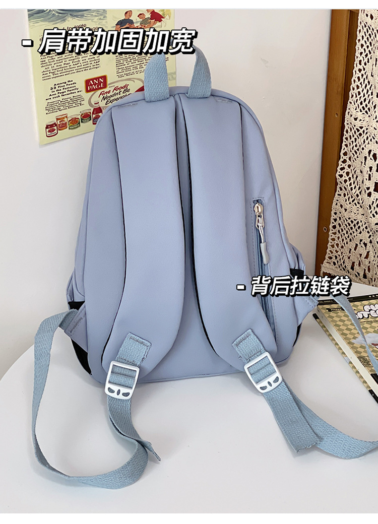 初中学生书包女生大容量简约小众双肩包高级感耐脏休闲原创背包潮详情8