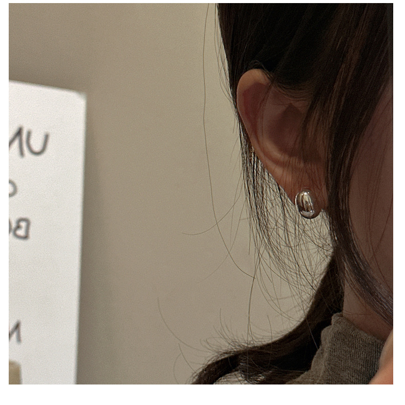 S925 sterling silver Korean version niche design style Bean earrings, Korean simple and fashionable commuter earrings wholesale pic 11