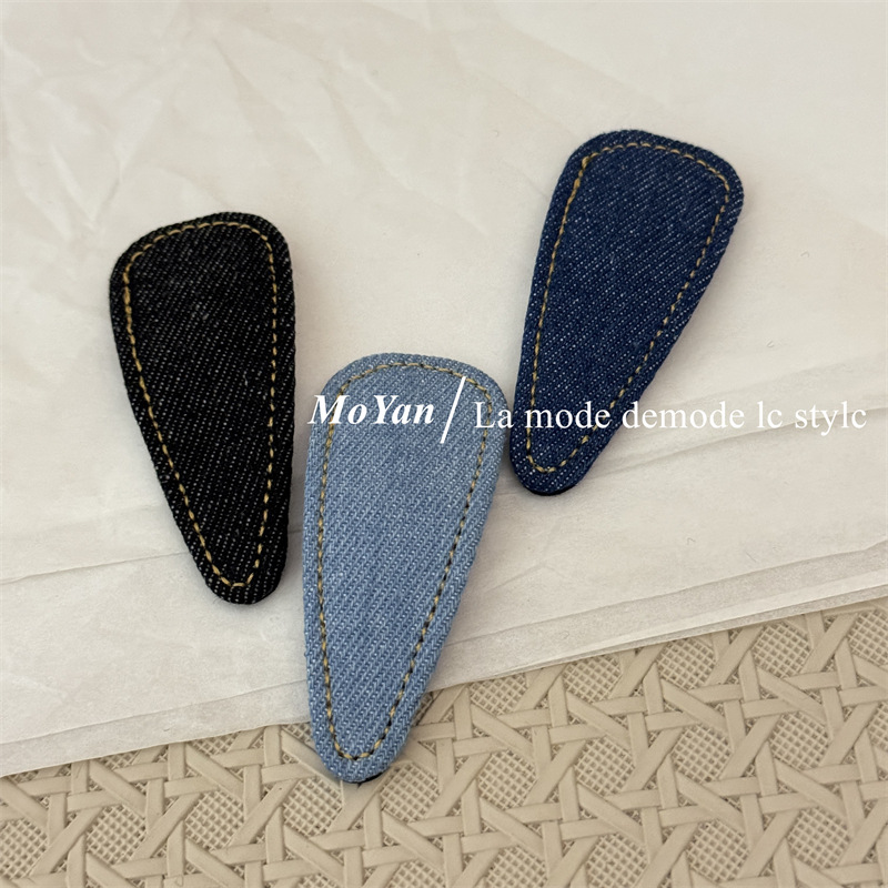 复古简约牛仔蓝高级感新款发夹碎发发卡刘海BB夹气质百搭侧边夹子详情11