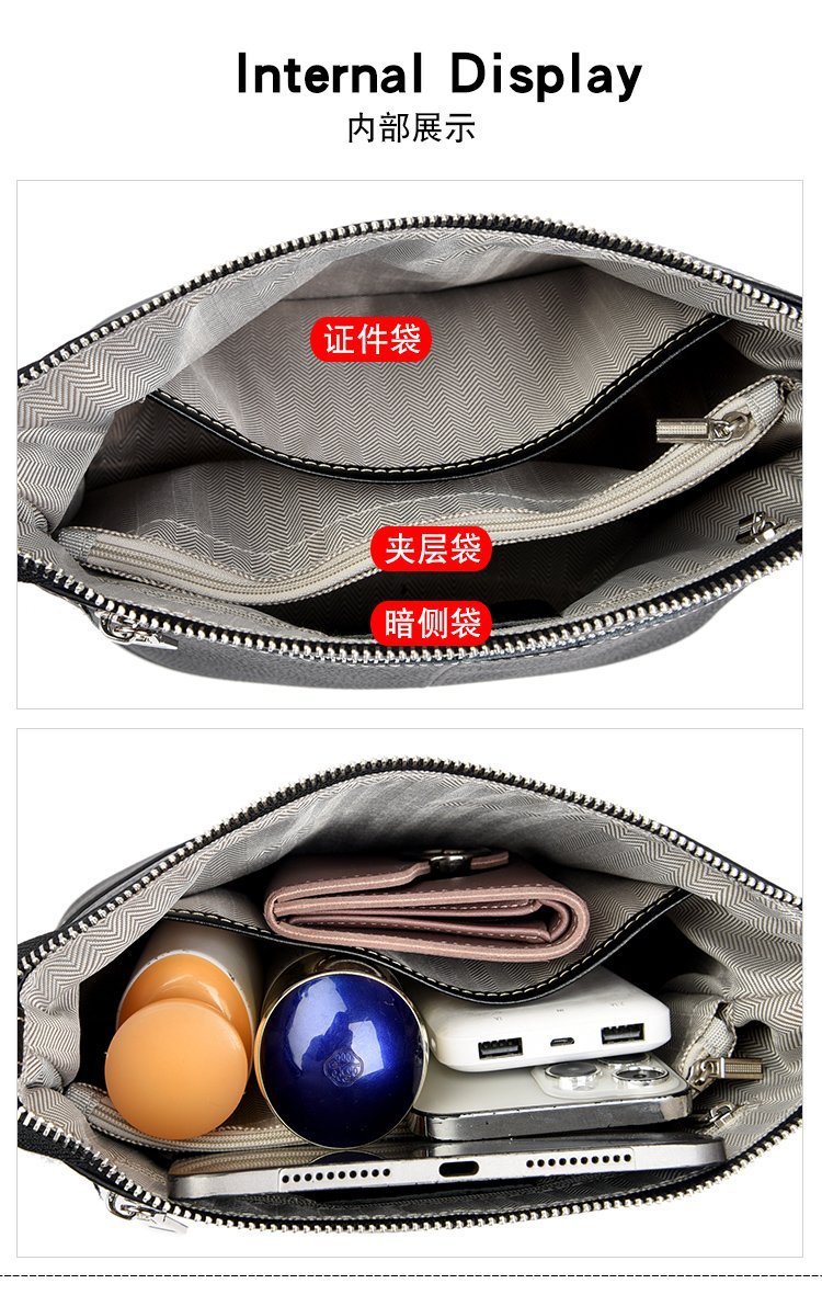 真皮流浪包女包头层牛皮包街拍新款潮时尚百搭三层软皮单肩斜挎包详情24