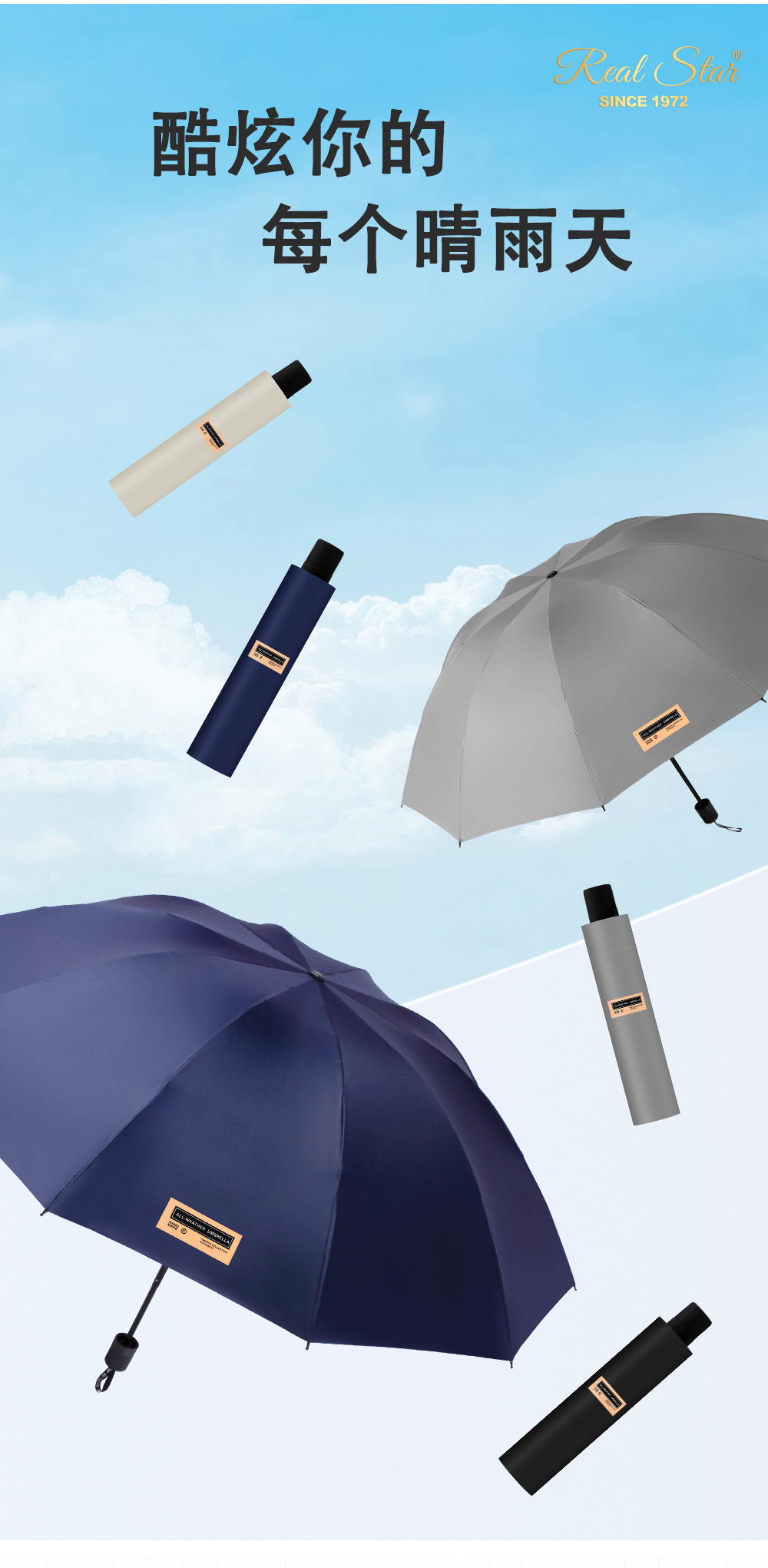 手动大伞面折叠遮阳男士伞防晒防紫外线晴雨伞学生抗风加固太阳伞详情3