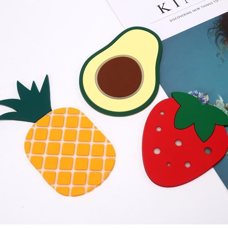 卡通水果杯垫 柠檬PVC软胶隔热茶杯垫酒吧装饰品餐垫厂家批发详情9