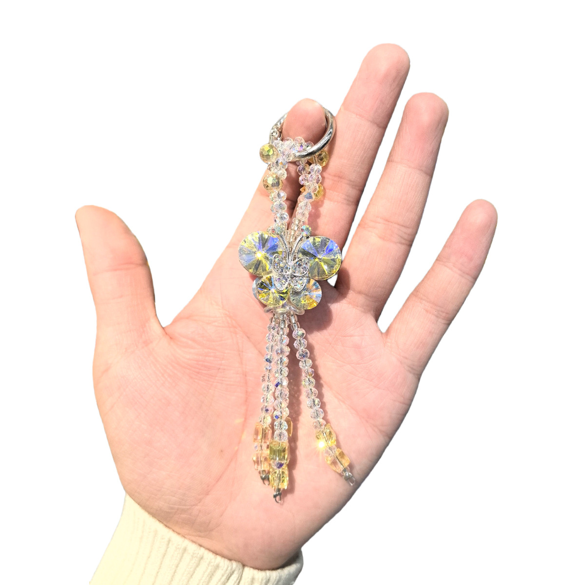 创意草莓水晶串珠钥匙扣 满钻合金流苏包包挂饰少女心可爱ins挂件详情4