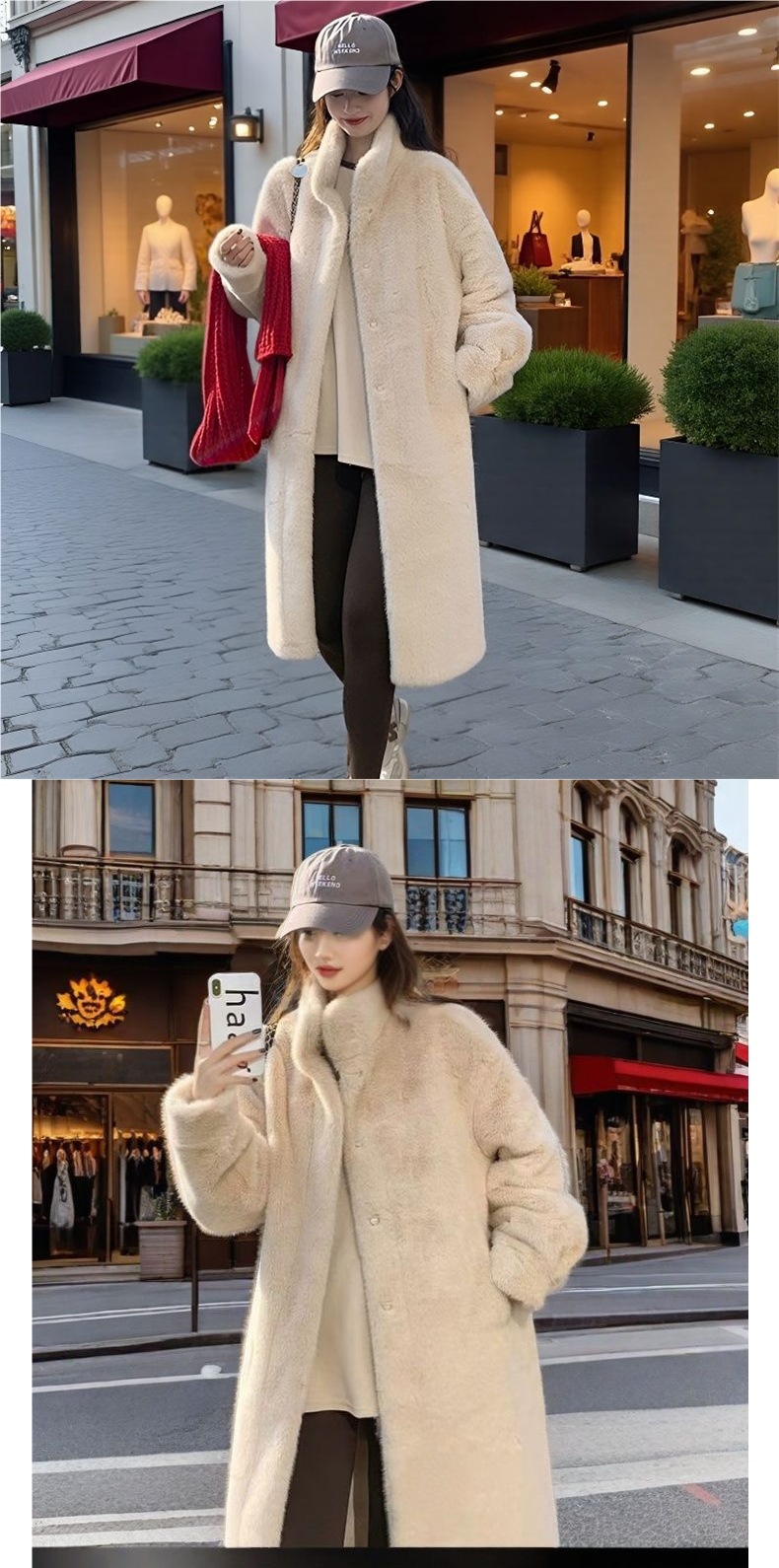 For the autumn and winter of 2025, there is a thick, long stand-up collar mink, mink fur and fur integrated coat for women pic 4