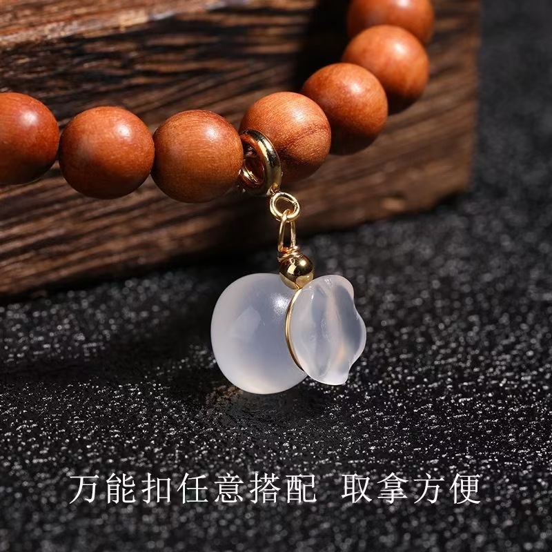 天然荔枝冻白玛瑙猫爪吊坠福袋DIY项链配件饰品通孔雕刻件批发详情4