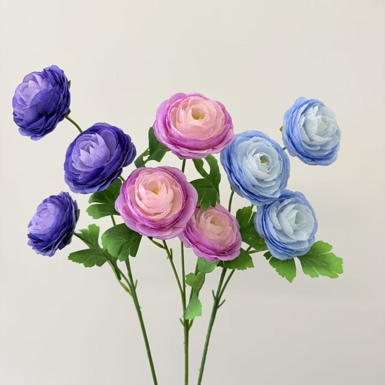 渐变3头千层露莲仿真花茶玫洋牡丹花艺软装假花千层牡丹厂家批发详情6