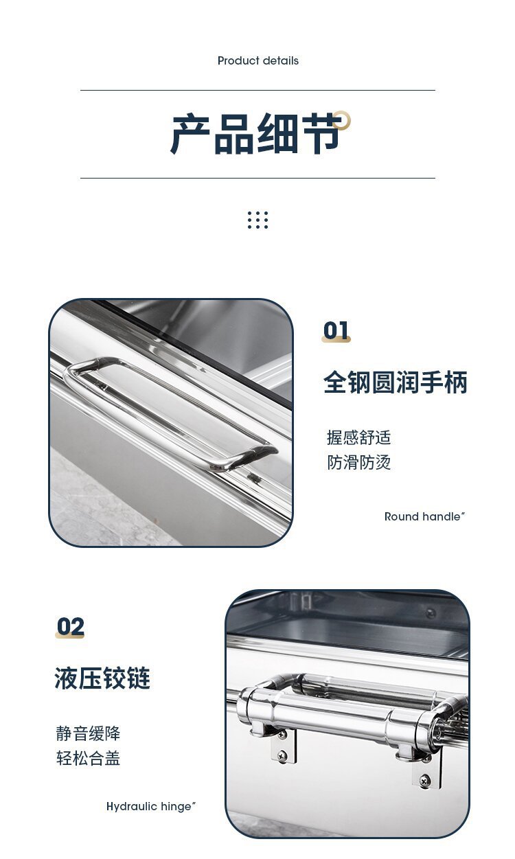 201 stainless steel buffet stove, household insulated hotel thickened gold-plated alcohol stove manufacturer wholesale, cross-border pot and meal pic 10