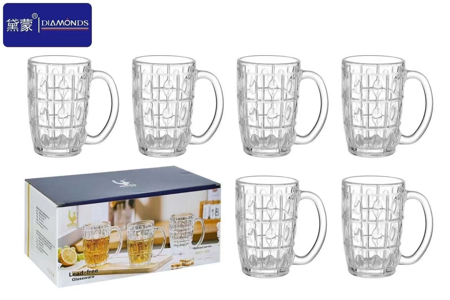 现货厂价直批扎啤杯玻璃带把啤酒杯餐厅烧烤店水杯茶水酒杯子详情2