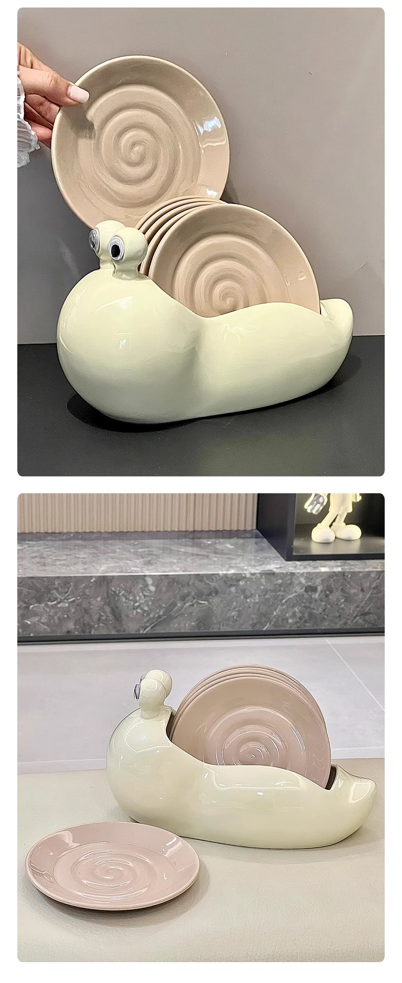 蜗牛吐骨碟轻奢陶瓷骨碟盘创意骨头碟家用多用途小盘子乔迁礼批发详情18