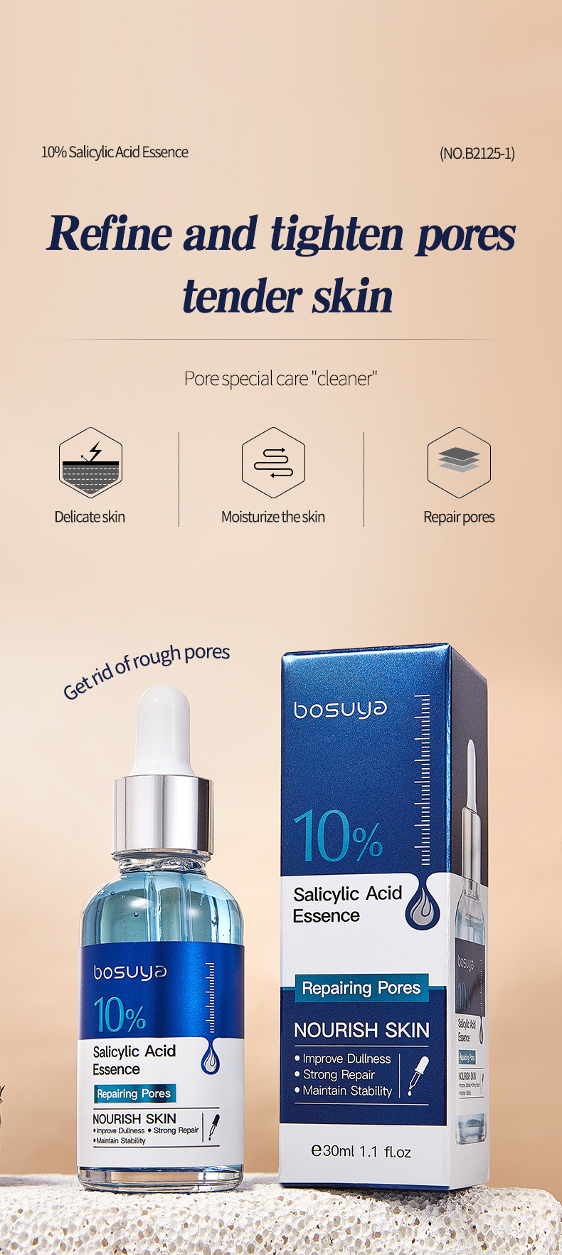 Cross-border exclusive BOSUYA essence for hydrating, moisturizing, and protecting the skin barrier against early aging. Wholesale of brightening essence oil pic 7