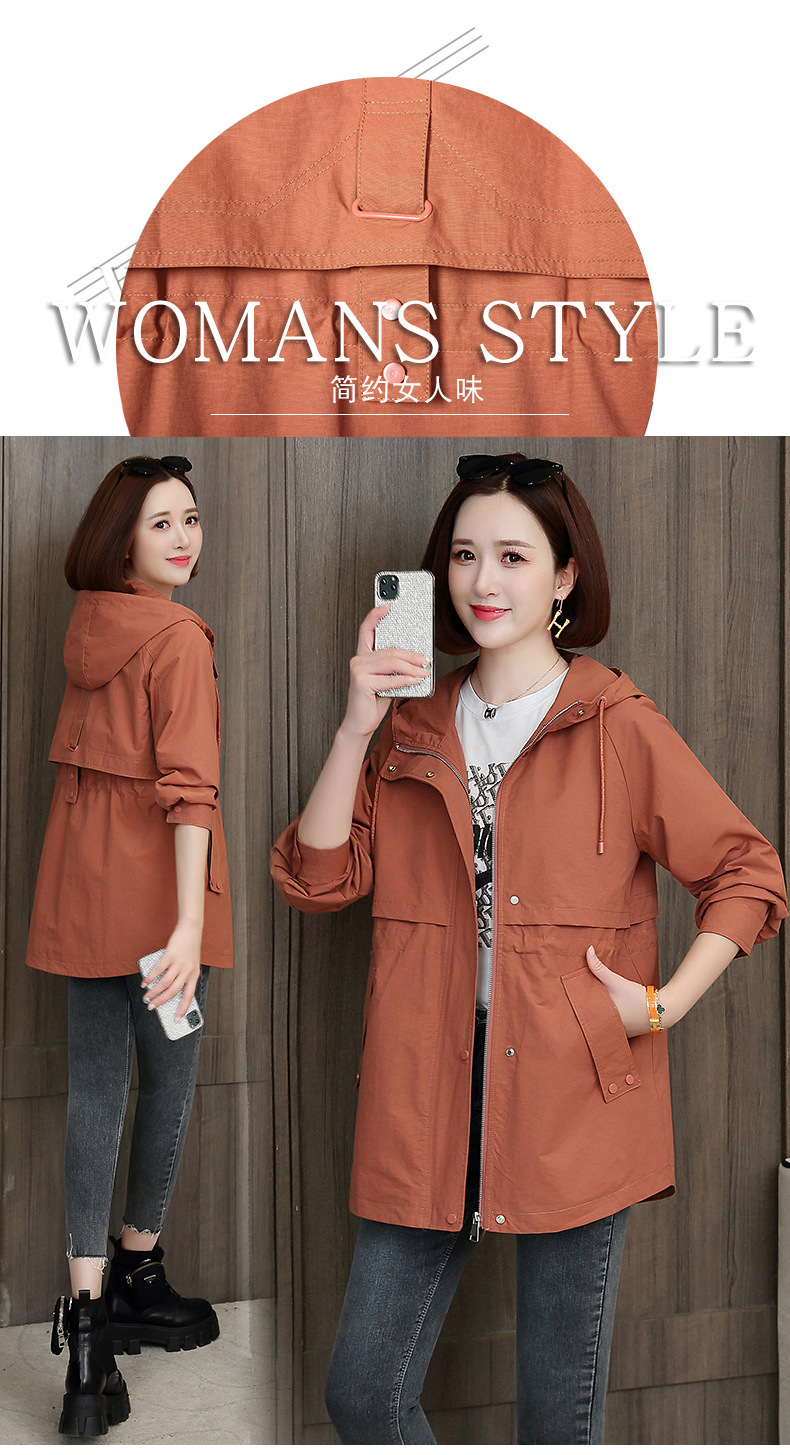 小香风中长款风衣女士2024春秋新款宽松休闲洋气百搭工装外套大码详情5