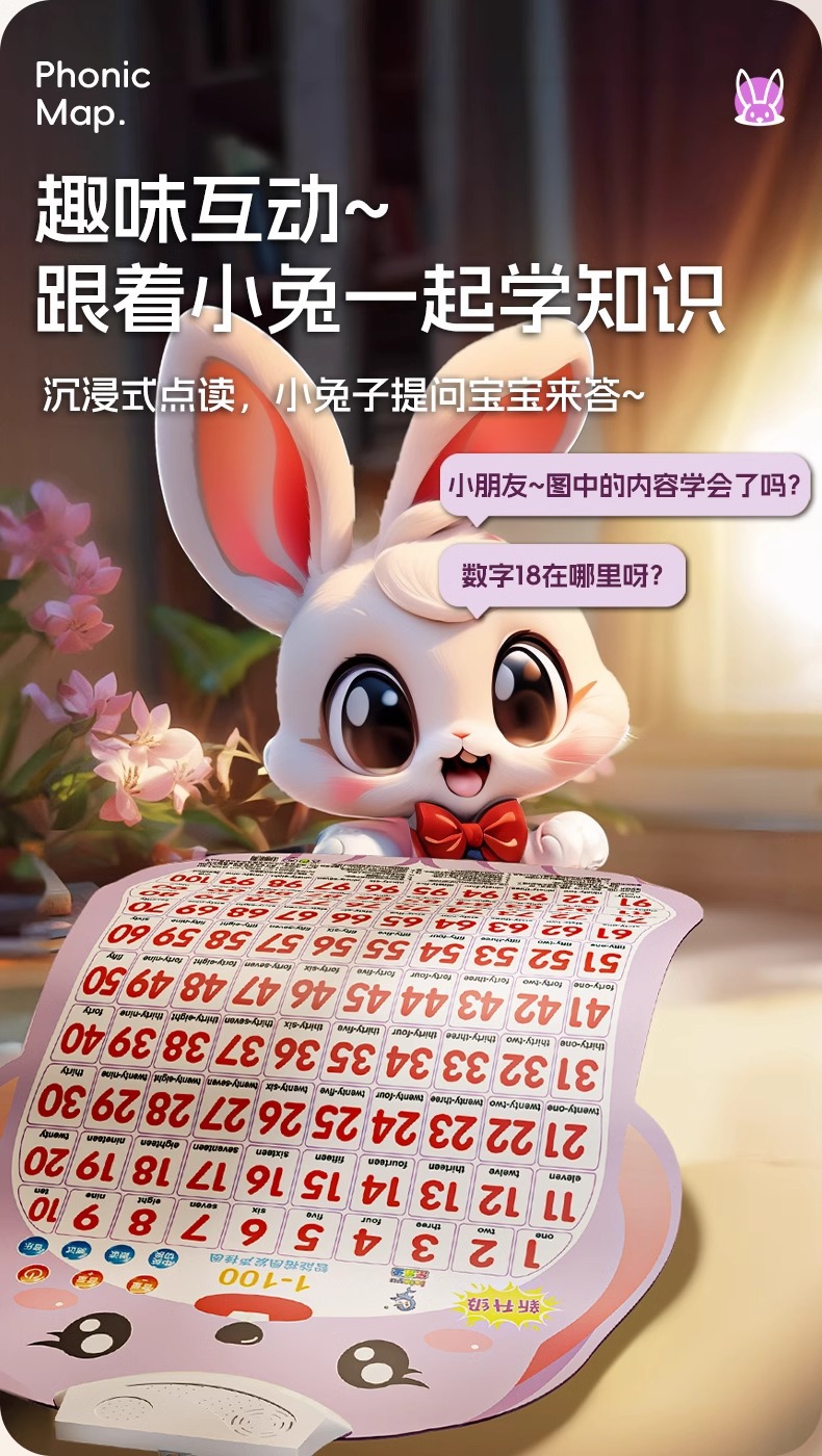 宝宝有声早教挂图点读发声书儿童数字认知启蒙玩具识字拼音字母表详情10