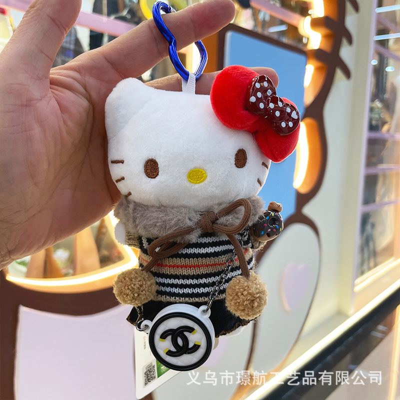 【 Genuine 】 hellokitty small pendant, cute plush doll kt doll dress, doll bag pendant pic 10