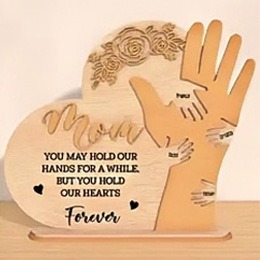 跨境新品母亲节父亲节手势木制家庭手势家居装饰摆件木质工艺品详情10