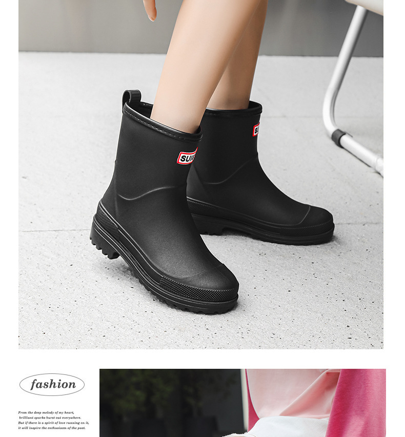 新款时尚韩版雨鞋女潮流短筒水鞋工作外穿工作鞋洗车防水防滑胶鞋详情14