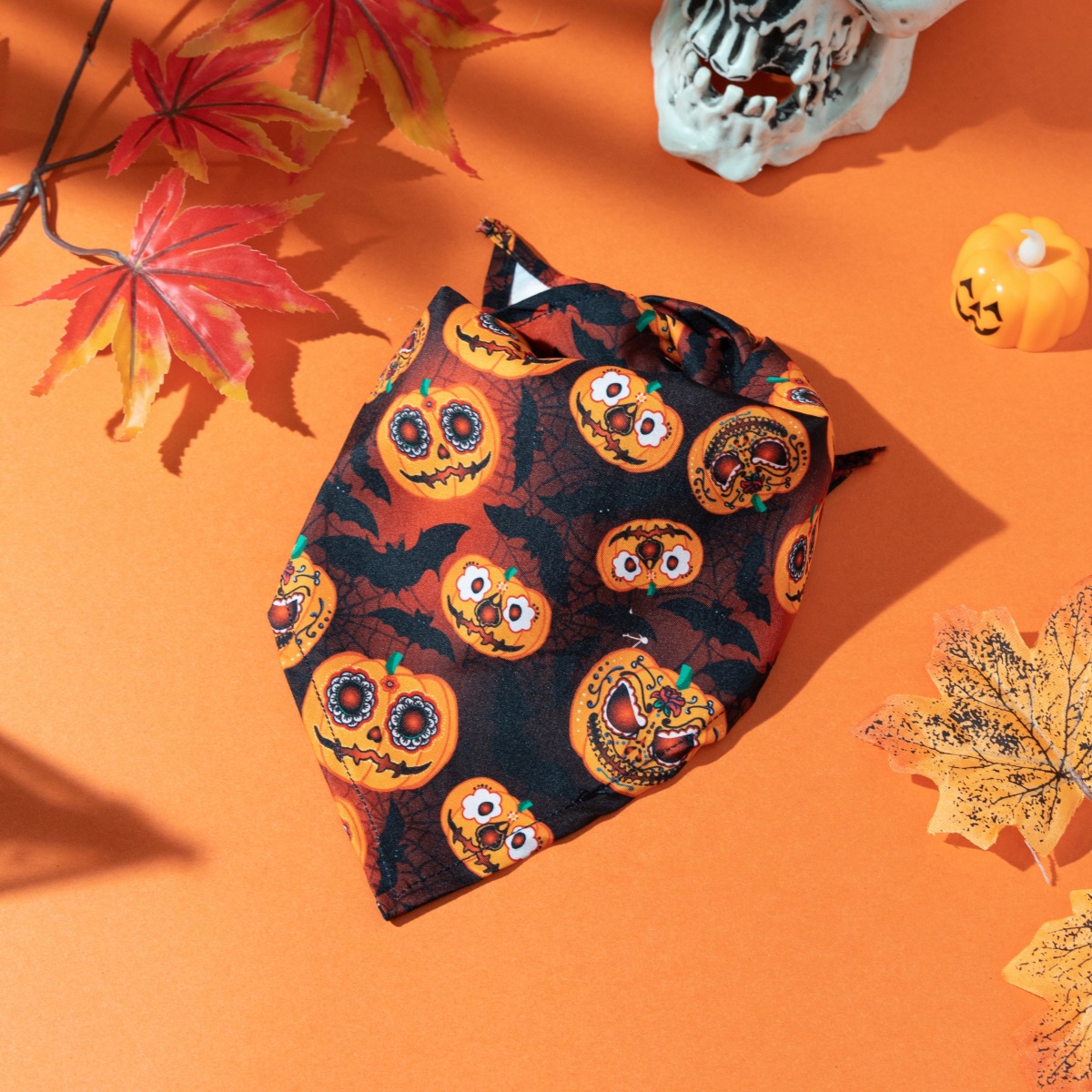 万圣节宠物玩具猫咪新款万圣三角巾拍摄吃饭猫狗通用宠物围巾厂家详情24