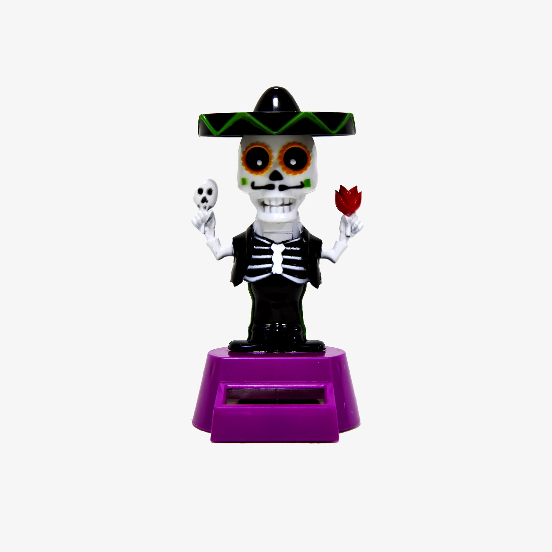 Cross-border best-selling solar-powered Halloween Skeleton Witch Ghost car automatic shaking head car interior ornaments are available for wholesale pic 6