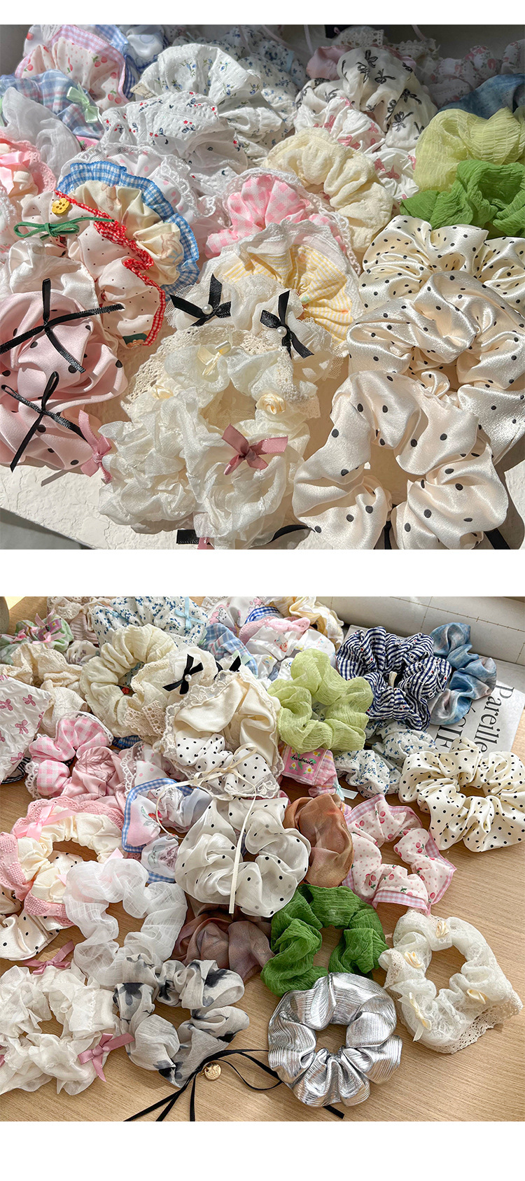 小清新泡芙大肠发圈高颜值简约发圈皮筋女发饰义乌小商品论斤批发详情4