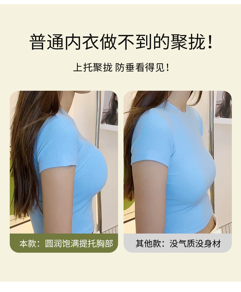 Large-sized lingerie with a small bust, a slimming look, adjustable design, breast retraction, anti-sagging, and an outward-expanding, plump look for ladies. Autumn and winter bra cover pic 19