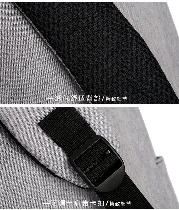 跨境双肩包男士电脑背包可印logo商务休闲包防泼水牛津布学生书包详情34