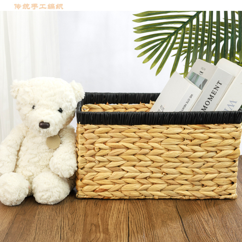 新款热销跨镜置物筐水葫芦草手工编织收纳篮草编篮子杂物收纳筐子详情17