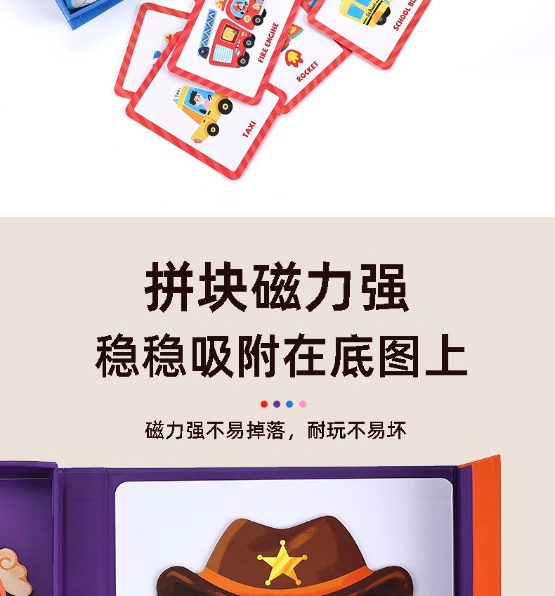 跨境磁力换装贴DIY儿童玩具盒人物变脸3-6岁早教换衣磁性拼图游戏详情16