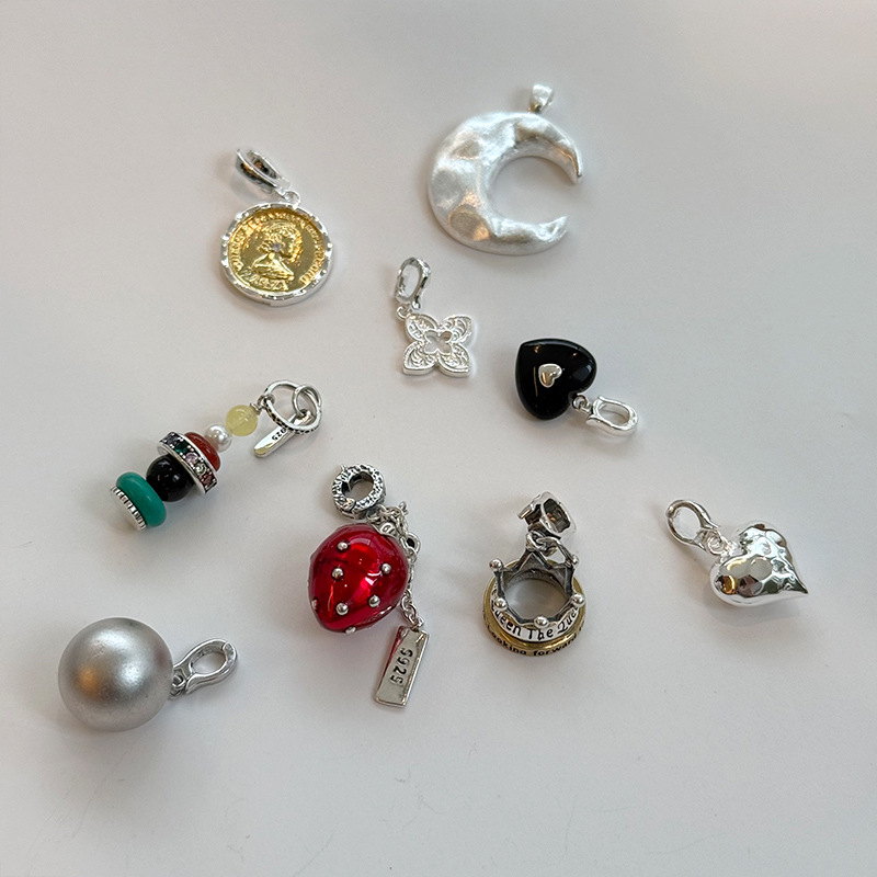 925 sterling silver pendant set, simple handcrafted DIY design, fashionable necklace, suitable for both men and women, semi-finished product wholesale pic 7