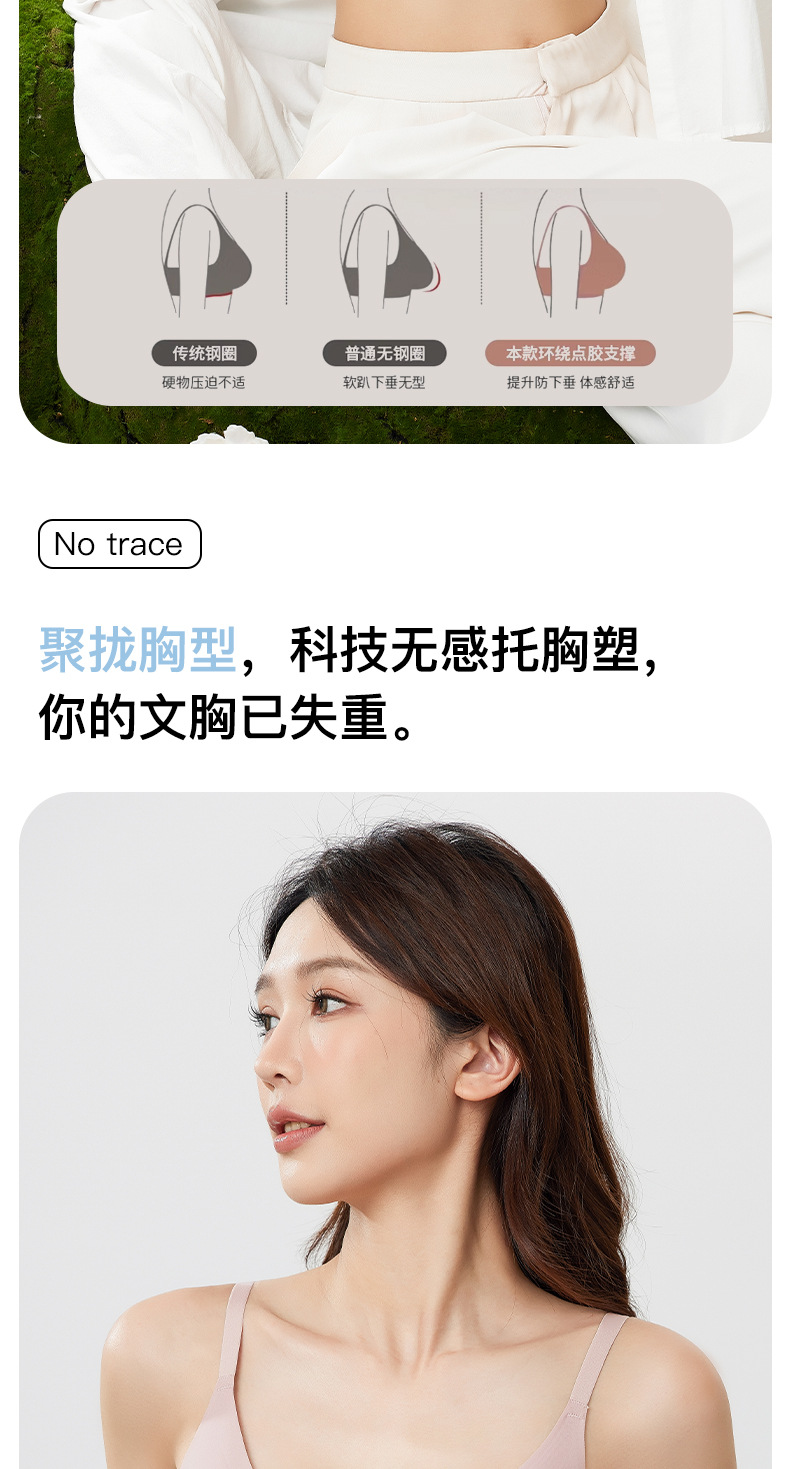 固定杯无痕美背内衣小胸聚拢收副乳背心式无钢圈防下垂运动文胸女详情15