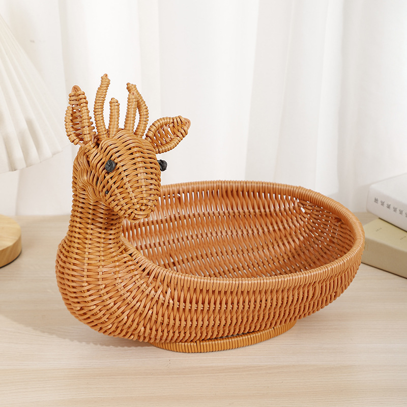 Multi-functional solid wood fruit box, Vietnamese snack decoration fruit plate, 8-inch soup plate set with plastic electroplating and acrylic printing pic 2