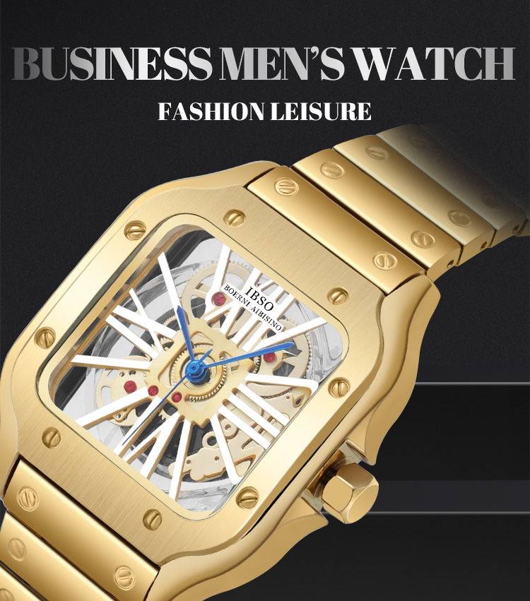 愛彼思諾 2026 鏤空新款男士手表30 米生活防水不銹鋼精品手表詳情1