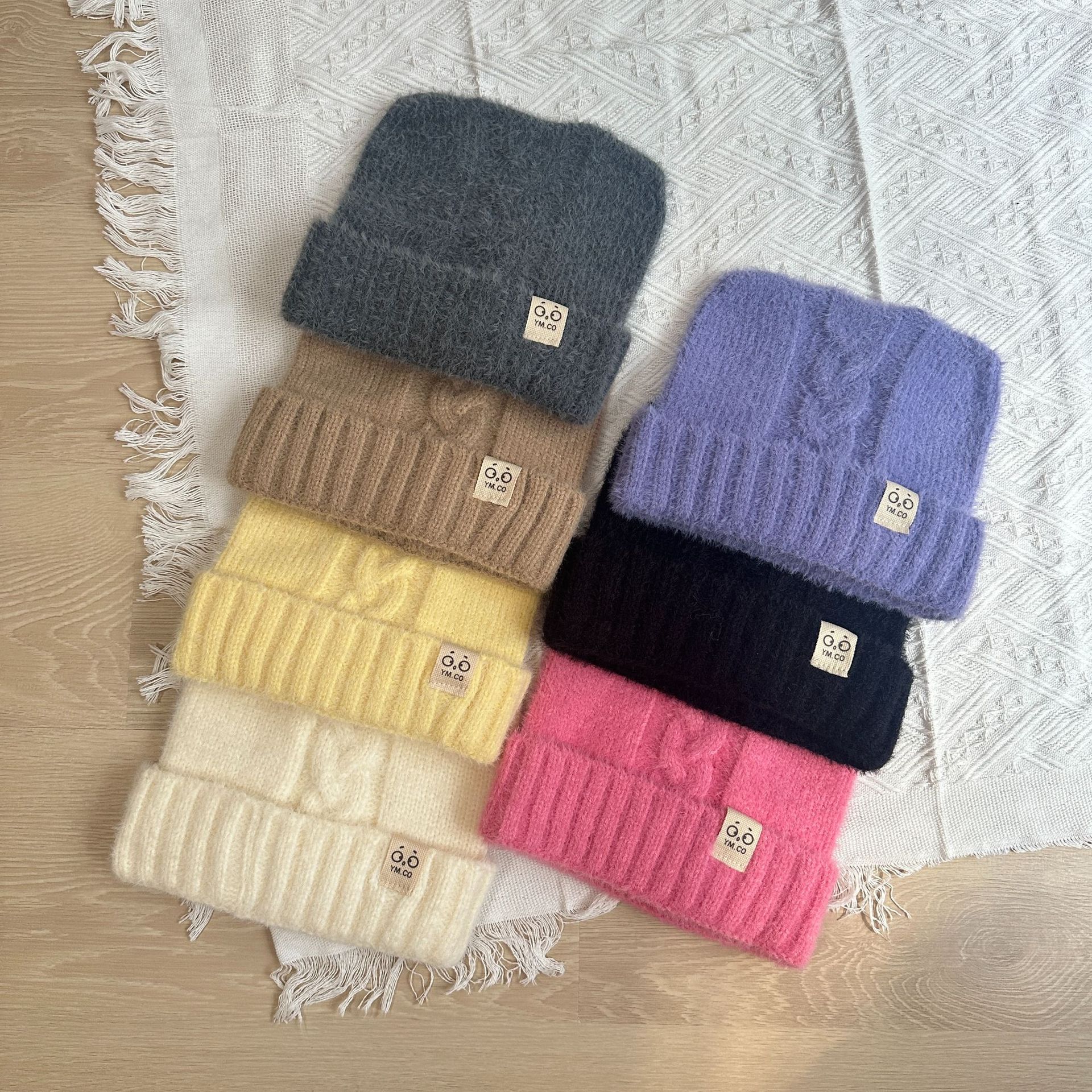 儿童针织帽日系可爱猫耳朵小标狐狸毛秋冬毛线帽防风保暖护耳帽详情16