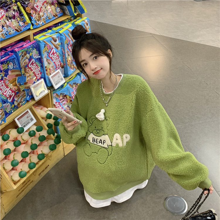 Here are two new autumn 2024 embroidered loose long-sleeved sweatshirts for women pic 9