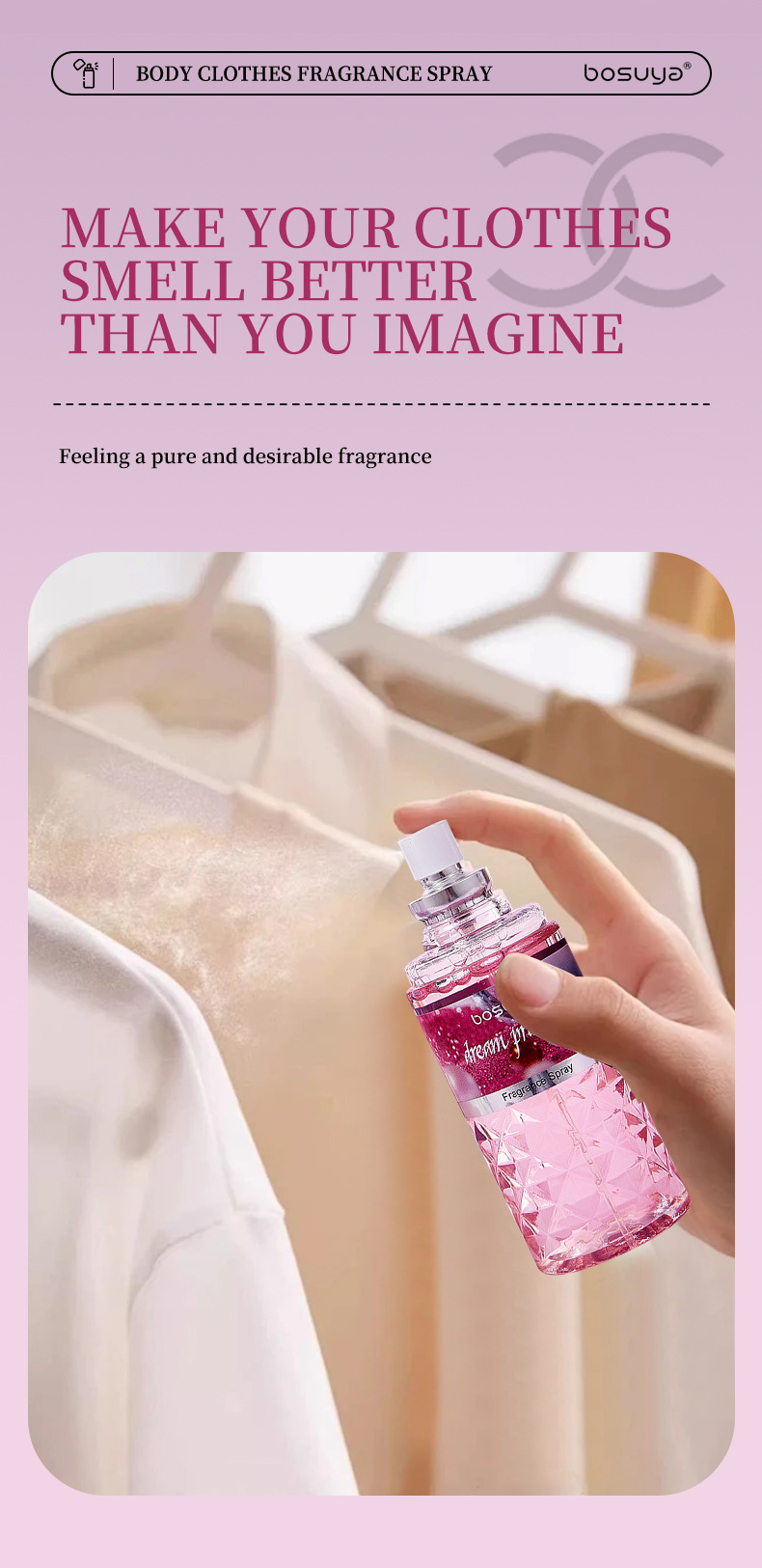 【 Cross-border Exclusive 】BOSUYA Fragrance Spray Perfume is a natural, fresh, long-lasting, light and unisex body perfume pic 5