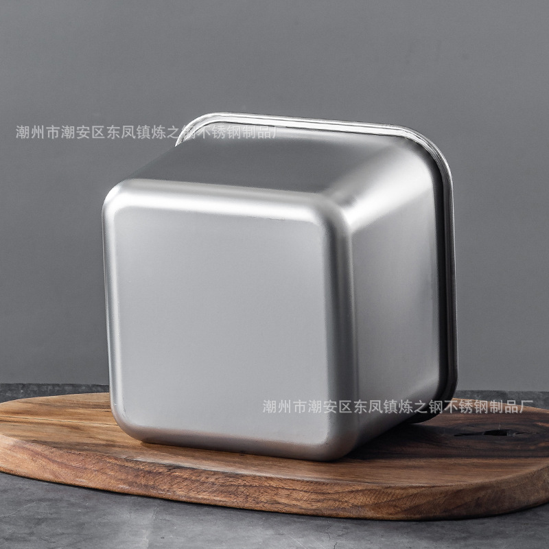 不锈钢方形味盅带盖厨房猪油盆商用佐料收纳调味罐火锅店调料盒详情9