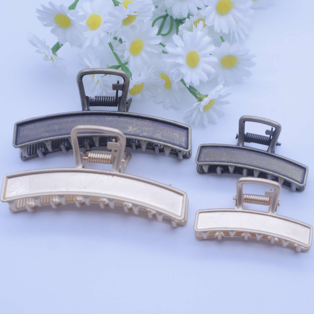 Zinc alloy semi-bent grab clip, ponytail clip, fine leather veneer, intangible cultural heritage Song brocade hair accessory, diy jewelry accessory wholesale pic 7