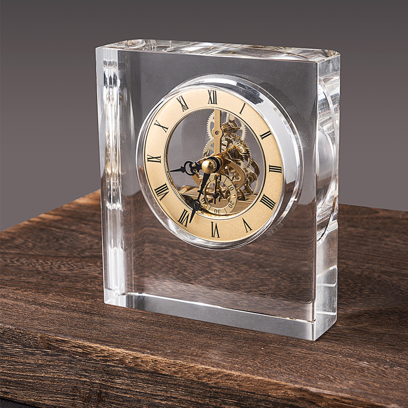 Factory direct supply of European-style crystal clocks, inlaid table clocks, table clocks, home and office handicrafts, gifts and ornaments pic 1