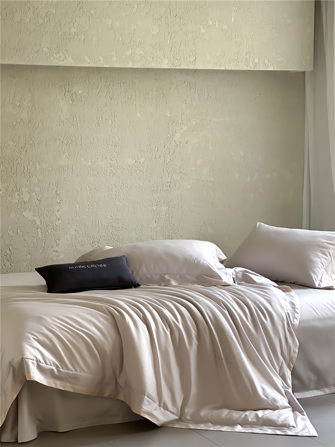 Minimalist style 100-count ultra-fine denier Tencel cotton four-piece set, high-end and silky smooth naked sleeping grade bedding pic 54