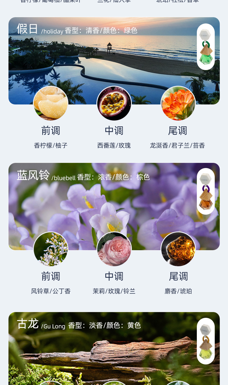 汽车香水挂件饰品车载香氛精油香薰车挂车内挂饰后视镜摆件详情7