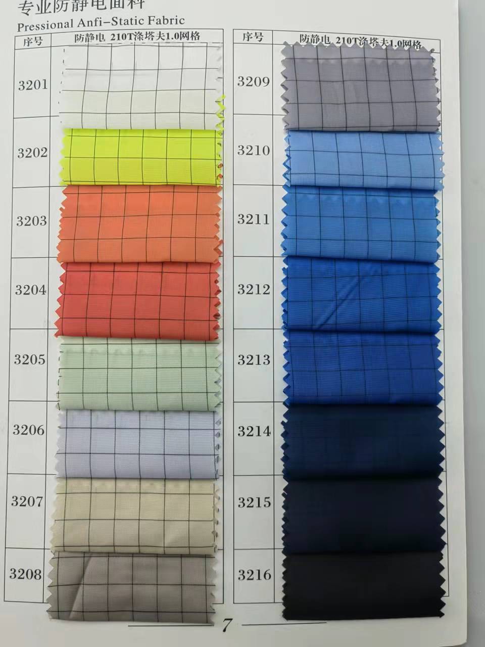现货210涤塔夫网格防静电面料1.0cm服装内里涤塔夫平纹导电布详情1