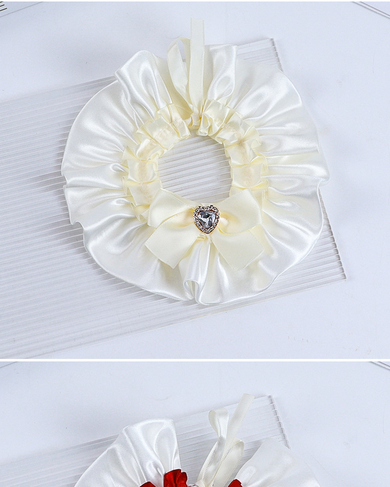 宠物口水巾蝴蝶结猫咪围脖蕾丝蝴蝶结款小猫口水巾项圈宠物围巾详情10