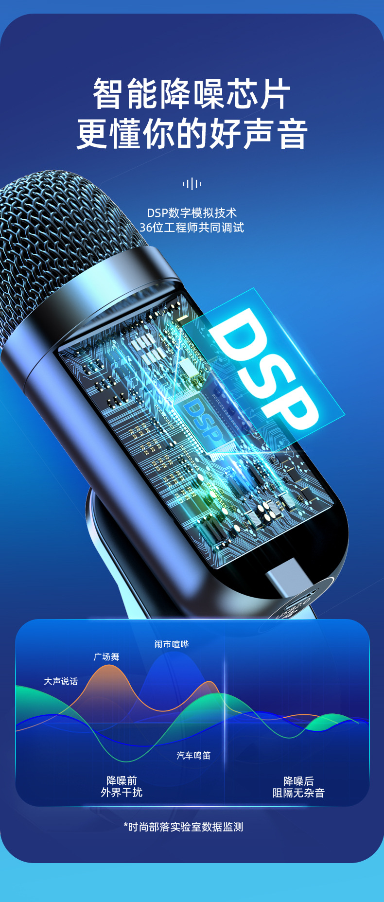 时尚部落K歌直播麦克风 台式电脑USB有线话筒 游戏会议录音麦降噪详情4