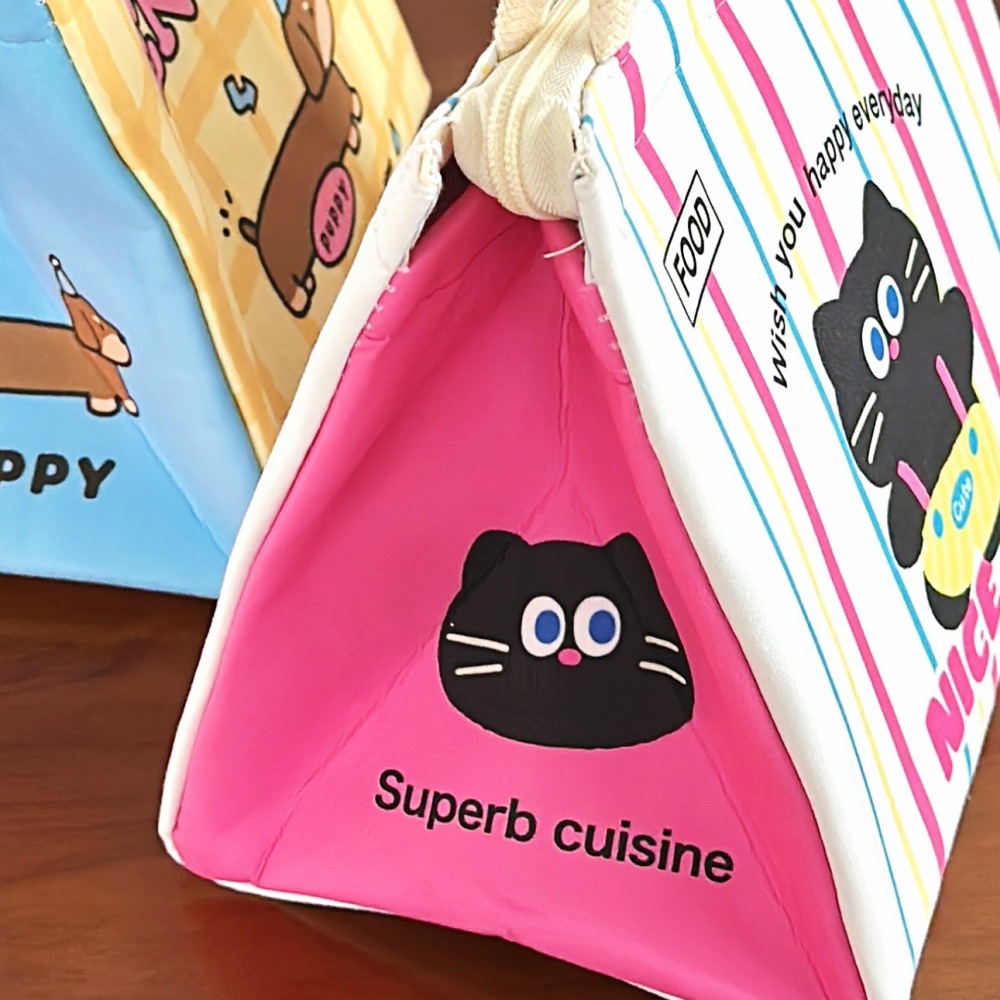 Original high-appearancy-level cute lunch box bag for office workers and students, hand-held aluminum foil insulated lunch box bag, large-capacity bento bag pic 53