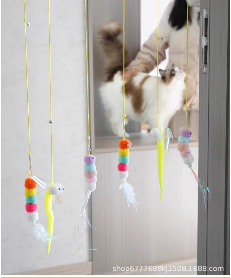 Cat toys, self-entertainment, swing, hanging door, elastic feather, cat toy stick, bell, little mouse, cat supplies pic 14