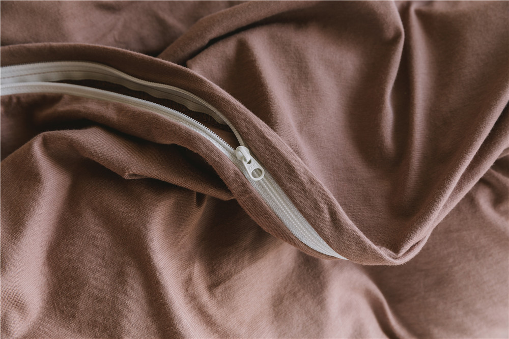 ins Japanese-style solid color all-cotton knitted cotton four-piece set, skin-friendly nude sleeping plain double-layer Indian cotton bed sheet pic 61