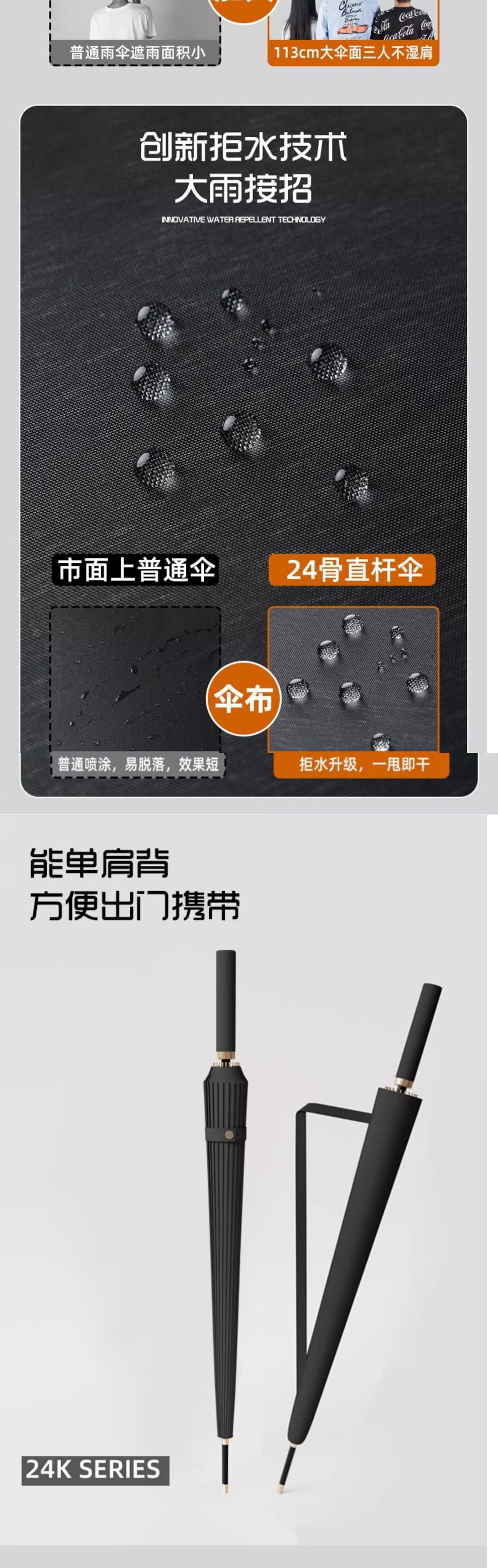 25骨雨伞自动伞大号超大工厂大量批发直杆长柄雨伞晴雨两用印logo详情5
