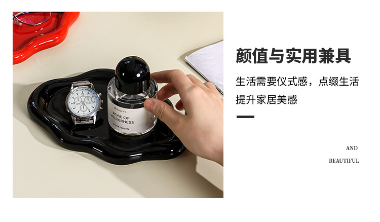【 Same style at low Price 】ins high appearance level tray, Internet celebrity photo prop, jewelry storage plate, display plate, light luxury ceramic decorative item pic 34