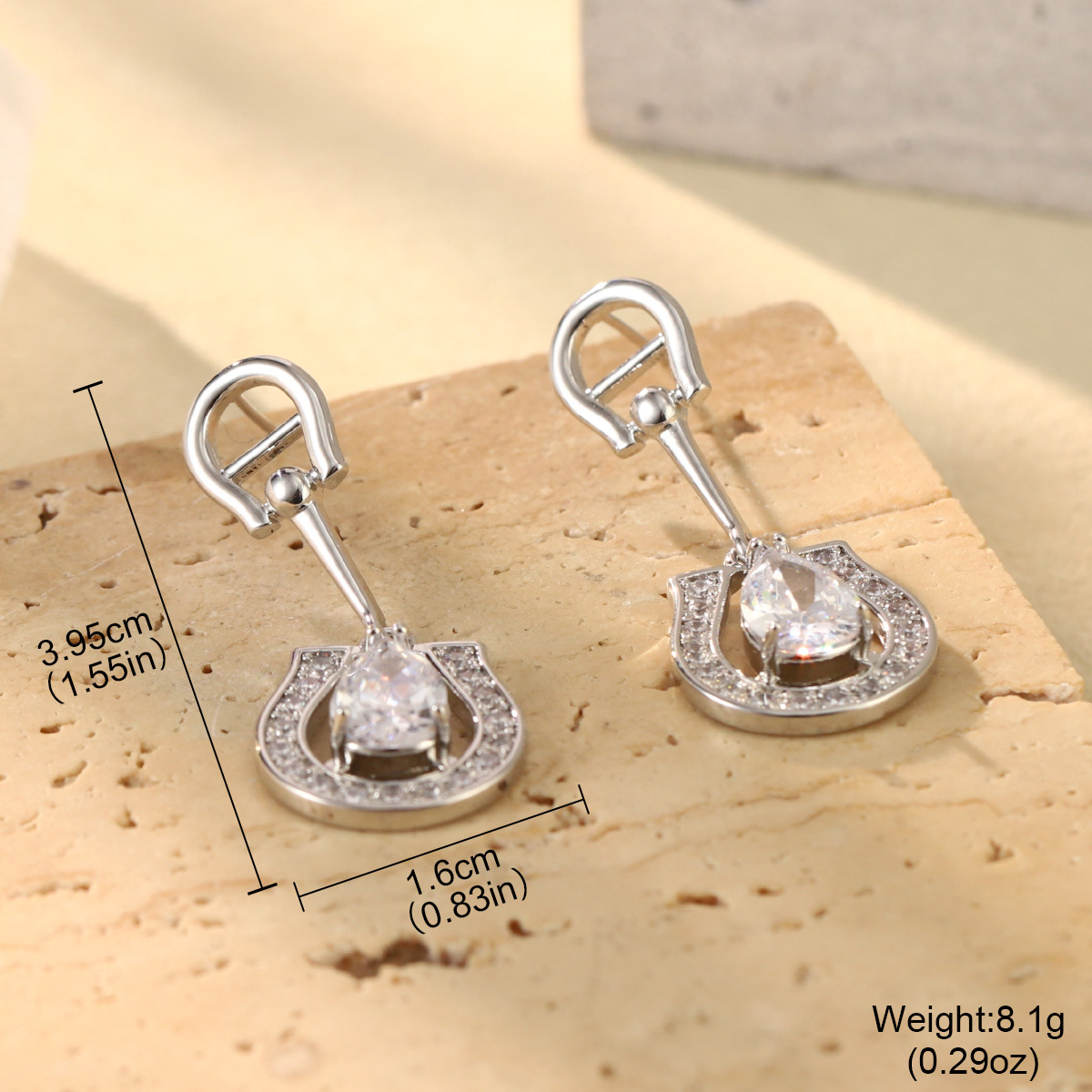 French geometric metal minimalist earrings with an irregular texture, white lava ring and enamel adjustable joints pic 25