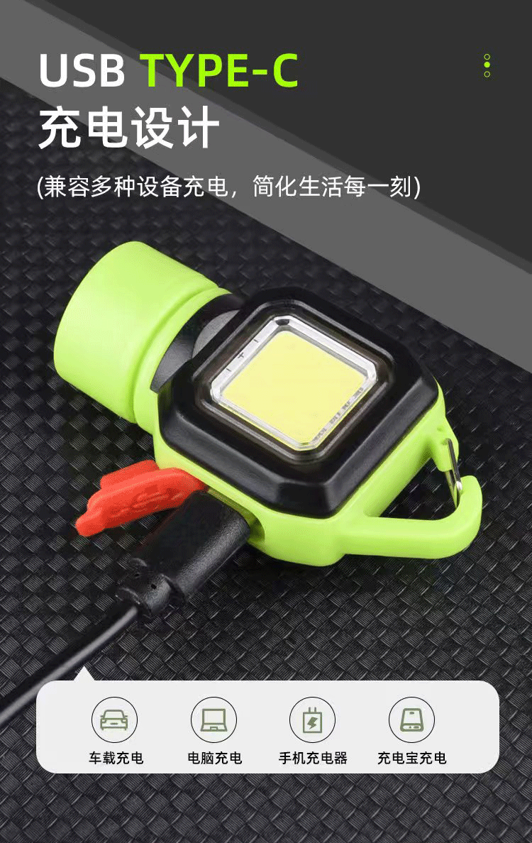 The COBXTE portable flashlight mini clipper is a high-brightness red light warning lighting fixture for outdoor use at night, featuring a incandescent miniature bulb pic 11