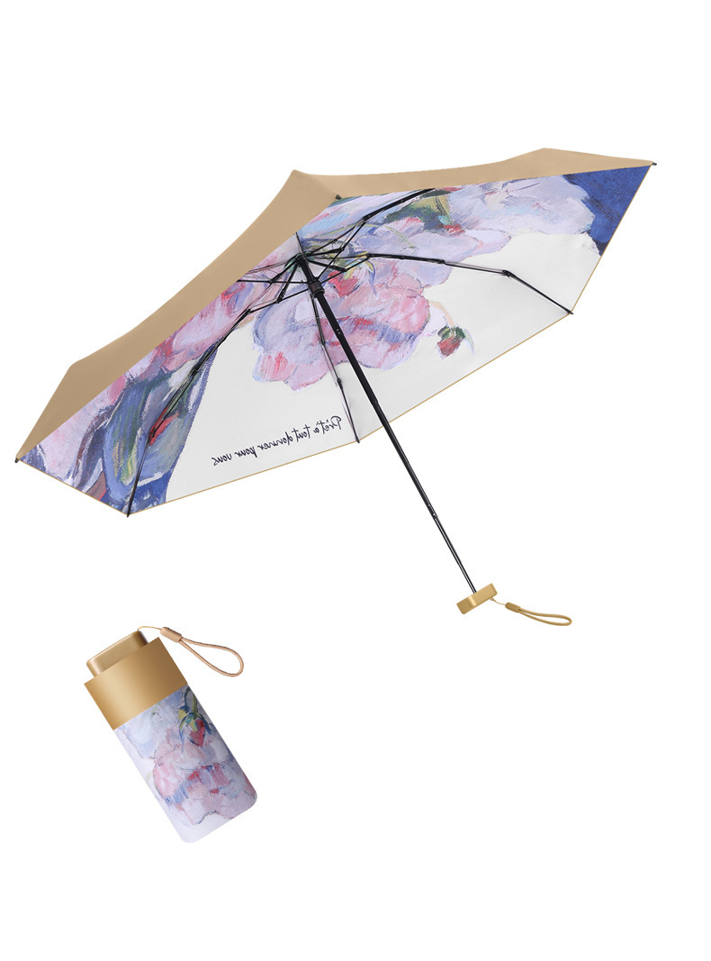 黑胶防晒紫外线遮阳伞迷你折叠雨伞小巧便捷胶囊晴雨伞六折太阳伞详情49