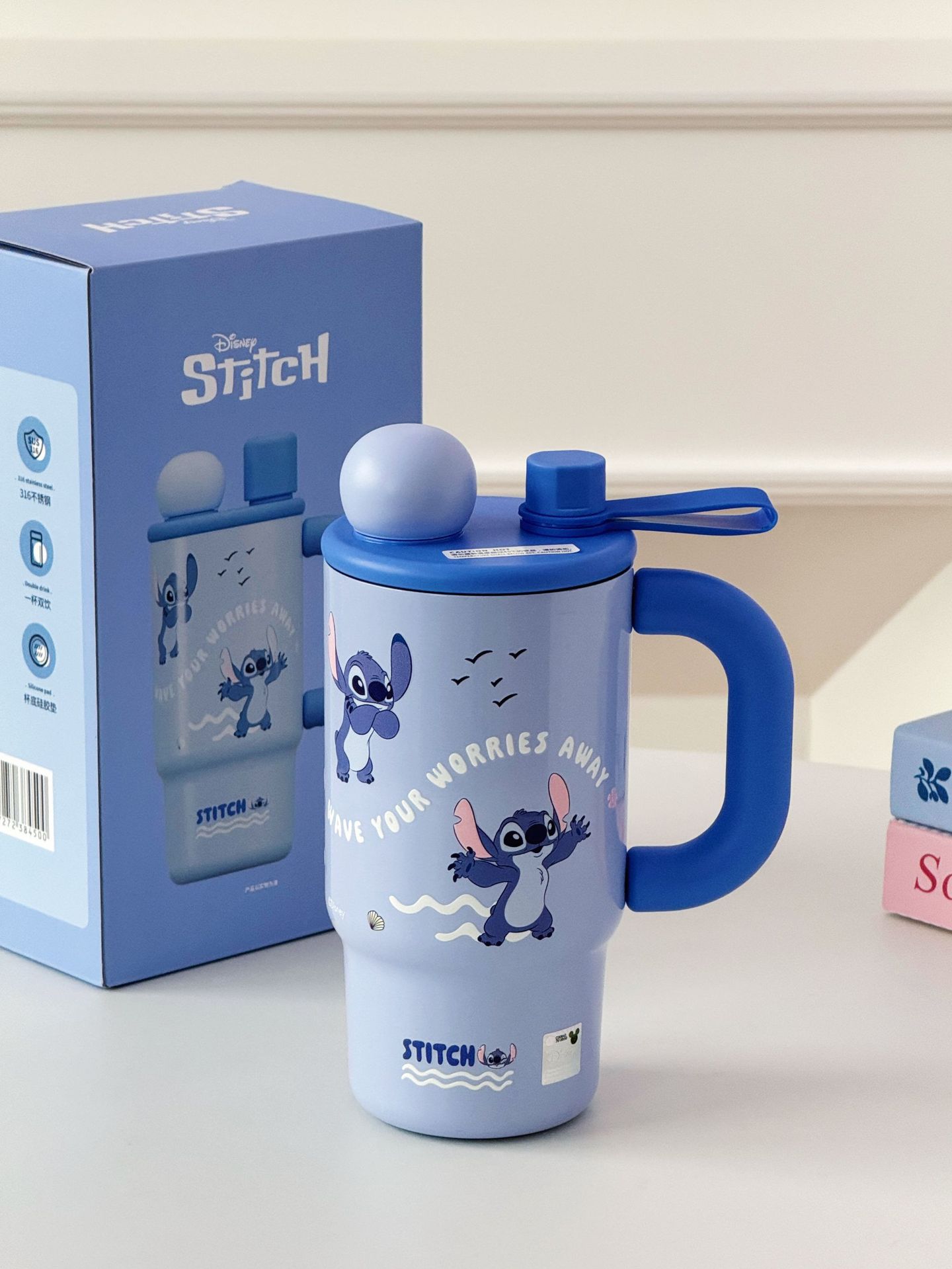 史迪仔新款2025大容量保温杯子女生高颜值可爱吸管双饮水杯联名详情7